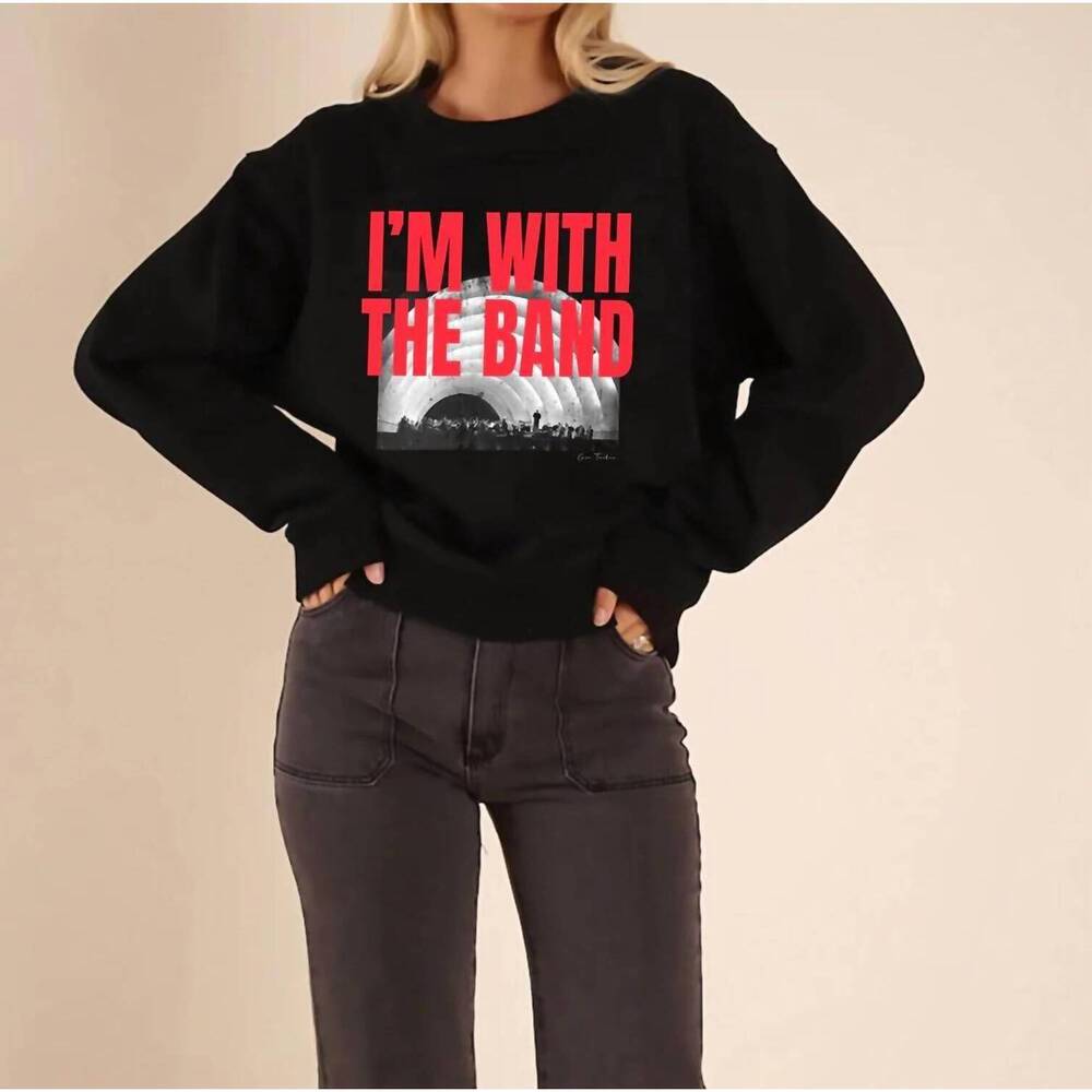 NEW CARE TUCKER 90’s baggy crewneck i'm with the band sweatshirt in black